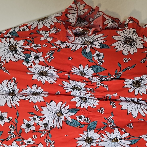 Jessica Simpson Red Floral Kimono Blouse - Picture 5 of 7